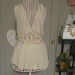 FP Movement by Free People Cream Sleeveless Top